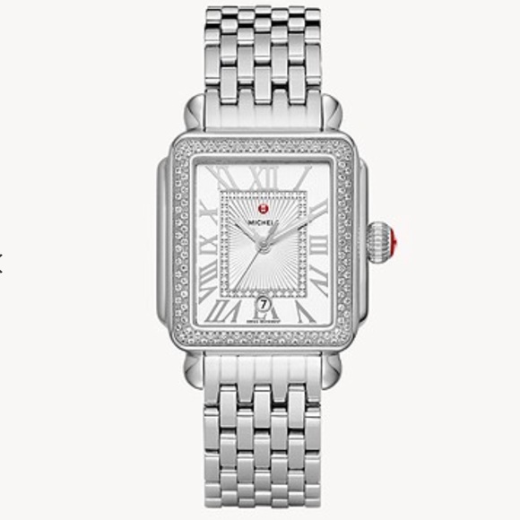 Michele Accessories Michele Deco Madison Stainless Diamond Watch